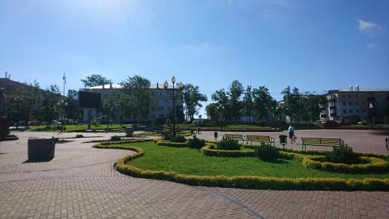 ダイヤモンドプリンセスで寄港したコルサコフのレーニン広場