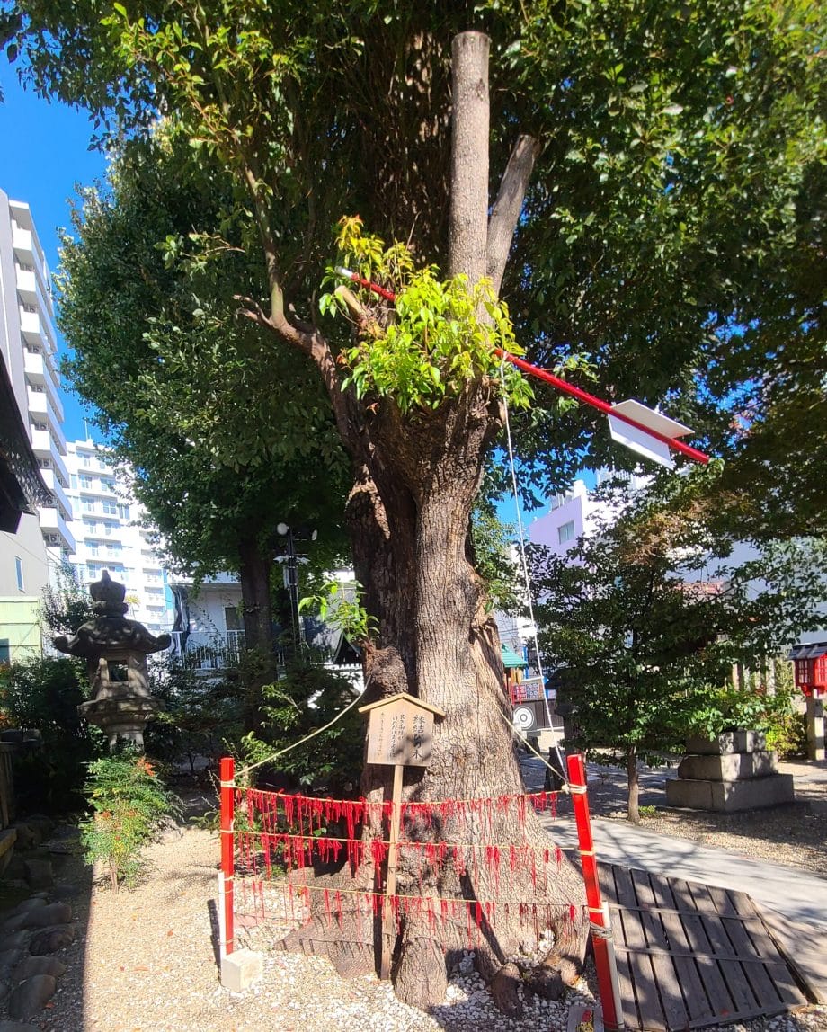 名古屋大須の三輪神社にある矢場跡のモニュメント